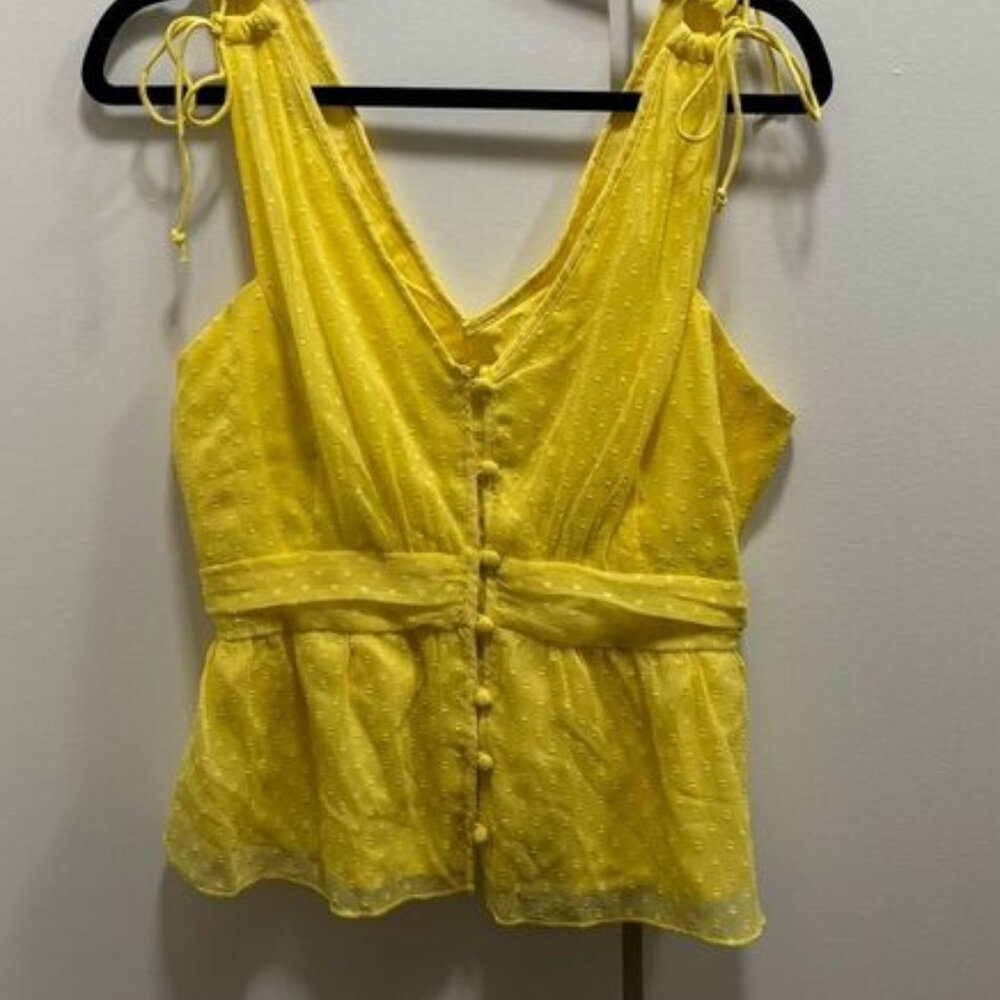 Women’s Medium Yellow Babydoll Summer Sleeveless Top
